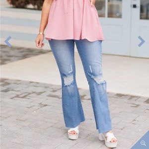 Chic Soul 3x Knee’d These Jeans, Light Wash